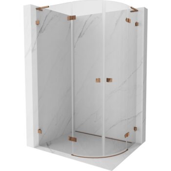 MEXEN/S - Lunar L sprchový kút štvrťkruh krídlový ľavá 100 x 80, transparent, ružové zlato 833L-100L-080P-60-00