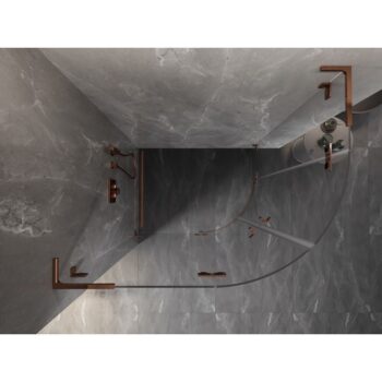 MEXEN/S - Lunar L sprchový kút štvrťkruh krídlový ľavá 100 x 90, transparent, ružové zlato 833L-100L-090P-60-00