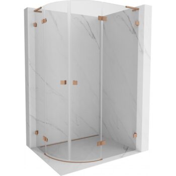MEXEN/S - Lunar L sprchový kút štvrťkruh krídlový pravá 100 x 70, transparent, meď kartáčovaná 833L-100P-070L-65-00