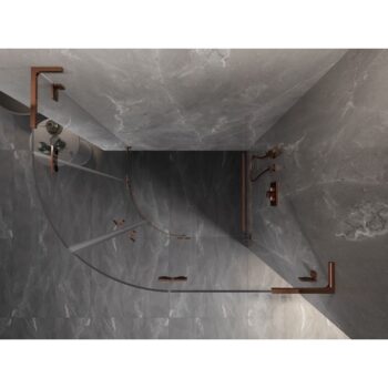 MEXEN/S - Lunar L sprchový kút štvrťkruh krídlový pravá 100 x 80, transparent, ružové zlato 833L-100P-080L-60-00