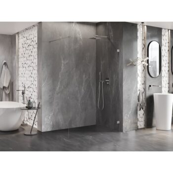 MEXEN/S - Lunar Sprchová zástena WALK-IN pravá 120 x 200, transparent 8 mm, nikel kartáčovaný 830-120-000-97-00-P