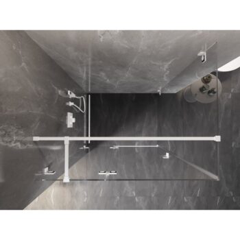 MEXEN/S - Lunar T sprchovací kút dvere krídlové ľavá 125 x 110, transparent, biela 834T-125-110-20-00-L