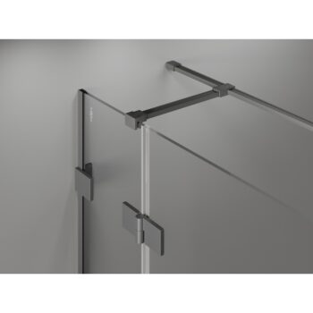 MEXEN/S - Lunar T sprchovací kút dvere krídlové ľavá 125 x 110, transparent, grafit metal 834T-125-110-95-00-L