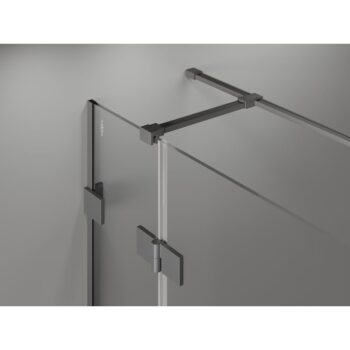 MEXEN/S - Lunar T sprchovací kút dvere krídlové ľavá 125 x 120, transparent, grafit metal 834T-125-120-95-00-L