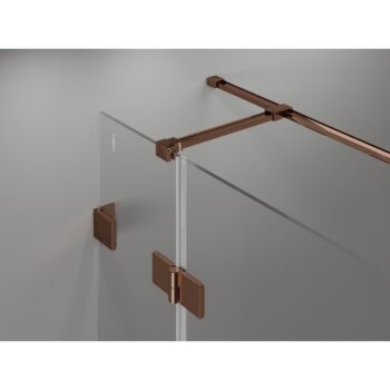 MEXEN/S - Lunar T sprchovací kút dvere krídlové ľavá 125 x 70, transparent, ružové zlato 834T-125-070-60-00-L