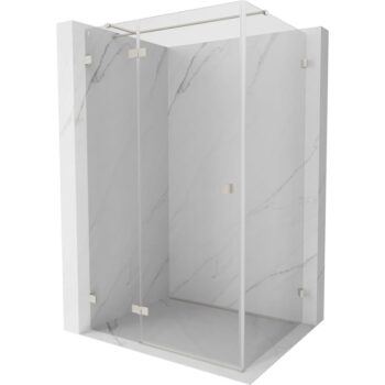 MEXEN/S - Lunar T sprchovací kút dvere krídlové ľavá 130 x 70, transparent, nikel kartáčovaný 834T-130-070-97-00-L