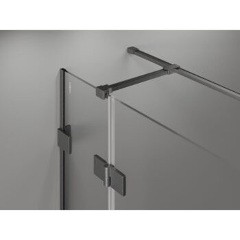 MEXEN/S - Lunar T sprchovací kút dvere krídlové ľavá 135 x 110, transparent, grafit kartáčovaná 834T-135-110-66-00-L