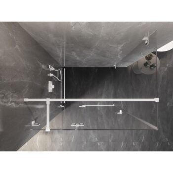 MEXEN/S - Lunar T sprchovací kút dvere krídlové ľavá 135 x 70, transparent, biela 834T-135-070-20-00-L