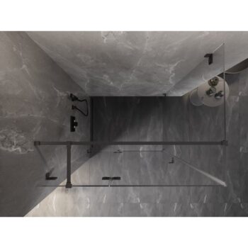 MEXEN/S - Lunar T sprchovací kút dvere krídlové ľavá 140 x 70, transparent, grafit metal 834T-140-070-95-00-L