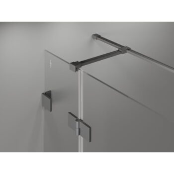 MEXEN/S - Lunar T sprchovací kút dvere krídlové ľavá 140 x 70, transparent, grafit metal 834T-140-070-95-00-L