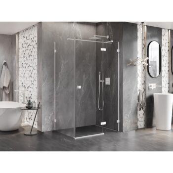MEXEN/S - Lunar T sprchovací kút dvere krídlové pravá 115 x 70, transparent, biela 834T-115-070-20-00-P