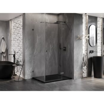 MEXEN/S - Lunar T sprchovací kút dvere krídlové pravá 115 x 70, transparent, grafit metal 834T-115-070-95-00-P