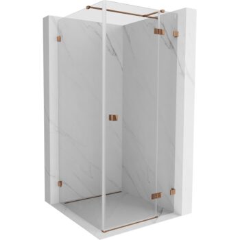 MEXEN/S - Lunar T sprchovací kút dvere krídlové pravá 120 x 120, transparent, ružové zlato 834T-120-120-60-00-P
