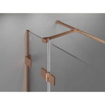 MEXEN/S - Lunar T sprchovací kút dvere krídlové pravá 120 x 70, transparent, meď kartáčovaná 834T-120-070-65-00-P