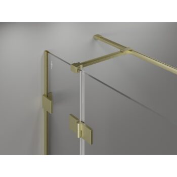 MEXEN/S - Lunar T sprchovací kút dvere krídlové pravá 120 x 70, transparent, zlato kartáčovaná 834T-120-070-55-00-P