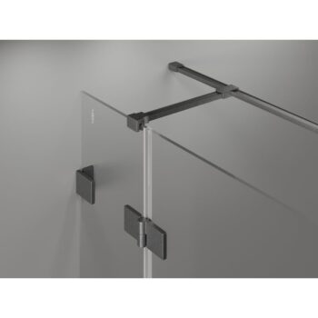 MEXEN/S - Lunar T sprchovací kút dvere krídlové pravá 125 x 110, transparent, grafit kartáčovaná 834T-125-110-66-00-P