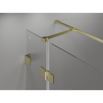 MEXEN/S - Lunar T sprchovací kút dvere krídlové pravá 125 x 110, transparent, zlato kartáčovaná 834T-125-110-55-00-P