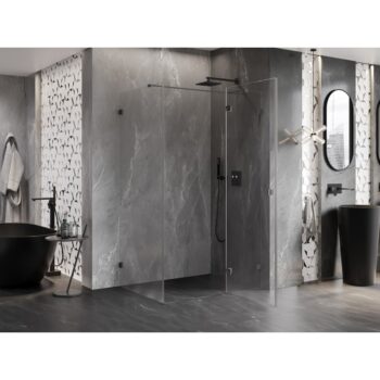 MEXEN/S - Lunar T sprchovací kút dvere krídlové pravá 125 x 70, transparent, grafit metal 834T-125-070-95-00-P