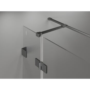 MEXEN/S - Lunar T sprchovací kút dvere krídlové pravá 130 x 70, transparent, grafit kartáčovaná 834T-130-070-66-00-P