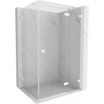 MEXEN/S - Lunar T sprchovací kút dvere krídlové pravá 140 x 120, transparent, biela 834T-140-120-20-00-P