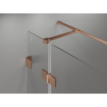 MEXEN/S - Lunar T sprchovací kút dvere krídlové pravá 140 x 70, transparent, meď kartáčovaná 834T-140-070-65-00-P