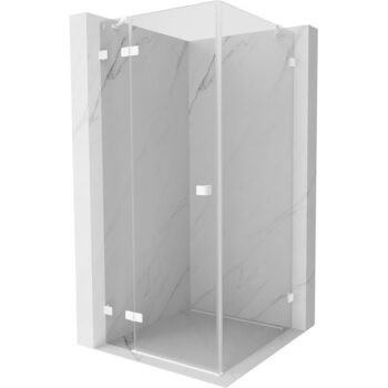 MEXEN/S - Lunar sprchovací kút dvere krídlové ľavá 70 x 70, transparent, biela 834-070-070-20-00-L