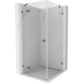 MEXEN/S - Lunar sprchovací kút dvere krídlové ľavá 70 x 70, transparent, grafit metal 834-070-070-95-00-L