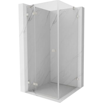MEXEN/S - Lunar sprchovací kút dvere krídlové ľavá 70 x 70, transparent, nikel kartáčovaný 834-070-070-97-00-L