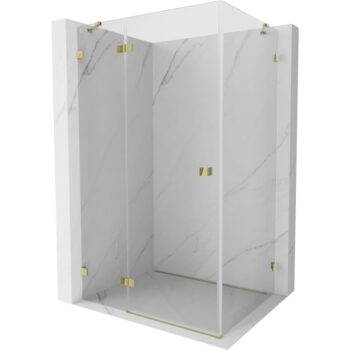 MEXEN/S - Lunar sprchovací kút dvere krídlové ľavá 75 x 70, transparent, zlato 834-075-070-50-00-L