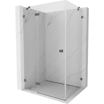MEXEN/S - Lunar sprchovací kút dvere krídlové ľavá 90 x 70, transparent, grafit kartáčovaná 834-090-070-66-00-L