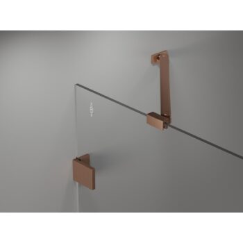 MEXEN/S - Lunar sprchovací kút dvere krídlové ľavá 90 x 70, transparent, meď kartáčovaná 834-090-070-65-00-L