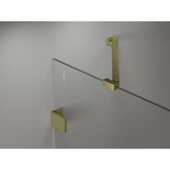 MEXEN/S - Lunar sprchovací kút dvere krídlové ľavá 90 x 70, transparent, zlato kartáčovaná 834-090-070-55-00-L