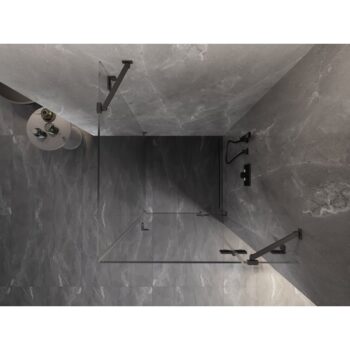 MEXEN/S - Lunar sprchovací kút dvere krídlové pravá 70 x 70, transparent, grafit metal 834-070-070-95-00-P