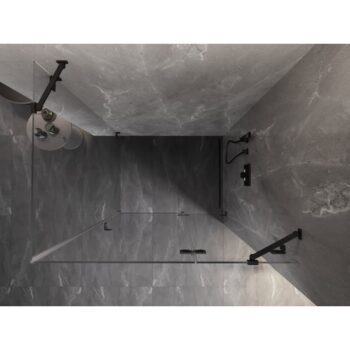 MEXEN/S - Lunar sprchovací kút dvere krídlové pravá 75 x 70, transparent, čierna 834-075-070-70-00-P