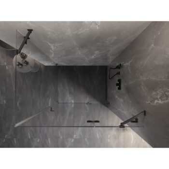 MEXEN/S - Lunar sprchovací kút dvere krídlové pravá 75 x 70, transparent, grafit kartáčovaná 834-075-070-66-00-P
