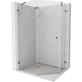 MEXEN/S - Lunar sprchovací kút päťboký krídlový ľavá 100 x 80, transparent, ružové zlato 831-100L-080P-60-00-L