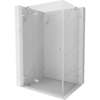 MEXEN/S - Lunar sprchový kút dvere krídlové ľavá 90 x 70, transparent, nikel kartáčovaný 834-090-070-97-00-L