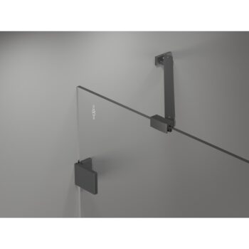 MEXEN/S - Lunar sprchový kút štvrťkruh krídlový 80 x 80, transparent, grafit metal 833-080L-080P-95-00