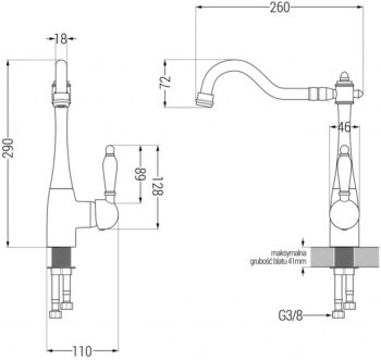 MEXEN/S MEXEN/S - Gaspar granitový drez 1.5 s odkvapkávačom vrátane batérie Carla, čierna kropenatá 6507-76-670700-70