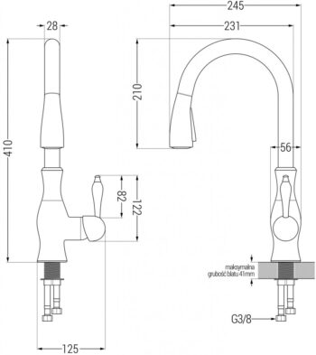 MEXEN/S MEXEN/S - Gaspar granitový drez 1.5 s odkvapkávačom vrátane batérie Savita, čierna/strieborná 6507-73-672601-50