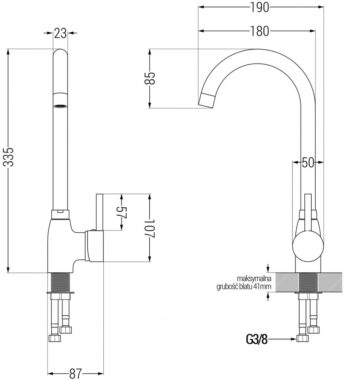 MEXEN/S MEXEN/S - Gaspar granitový drez 1.5 s odkvapkávačom vrátane batérie Telma, čierna/strieborná 6507-73-670200-70-B