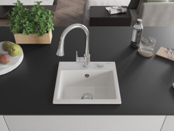 MEXEN/S MEXEN/S - Milo granitový drez 1-miska vrátane batérie Elia, biela 6505-20-670101-00