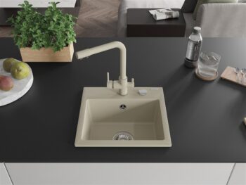 MEXEN/S MEXEN/S - Milo granitový drez vrátane batérie Duero, béžová 6505-69-671600-69