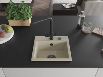 MEXEN/S MEXEN/S - Milo granitový drez vrátane batérie Duero, béžová 6505-69-671600-70