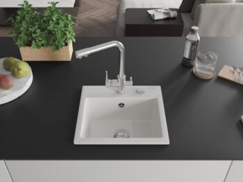 MEXEN/S MEXEN/S - Milo granitový drez vrátane batérie Duero, biela 6505-20-671600-00