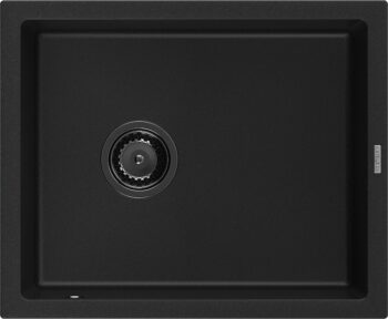 MEXEN/S MEXEN/S - Pedro granitový drez 1-miska 560 x 460 mm, čierna, sifón čierna 6508561000-77-B