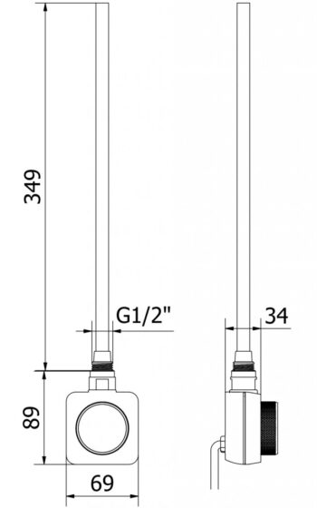 MEXEN/S - Mars radiátor + vykurovacia tyč 900 x 400 mm, 300 W, čierna W110-0900-400-6300-70