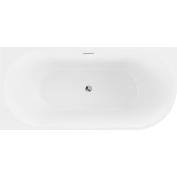 MEXEN/S - Mia voľne stojaca rohová vaňa ľavá 160 x 80, biela/čierna, sifón a prepad chróm 52691608075L-01