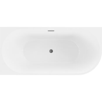 MEXEN/S - Mia voľne stojaca rohová vaňa ľavá 160 x 80, biela/čierna, sifón a prepad grafit kartáčovaná 52691608075L-66