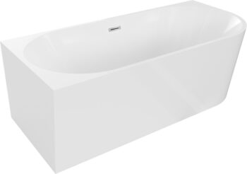 MEXEN/S - Mia voľne stojaca rohová vaňa ľavá 180 x 80, biela, sifón a prepad chróm 52691808000L-01